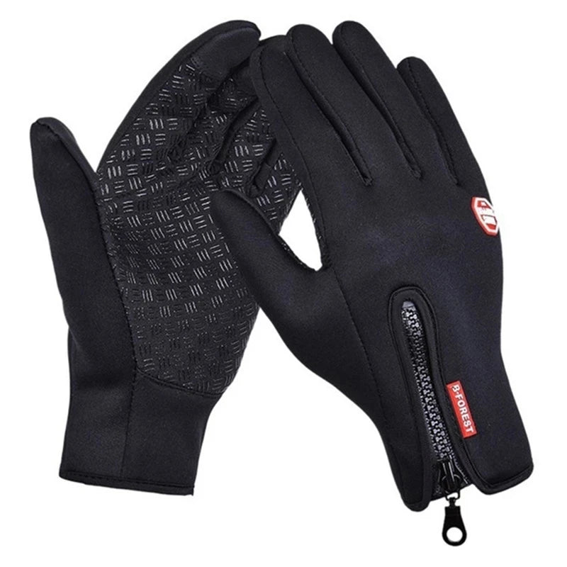 Winter Men's Gloves Warm Touchscreen Sport Fishing Splash-proof Skiing Army Cycling Snowboard Nonslip Zipper Women Gloves