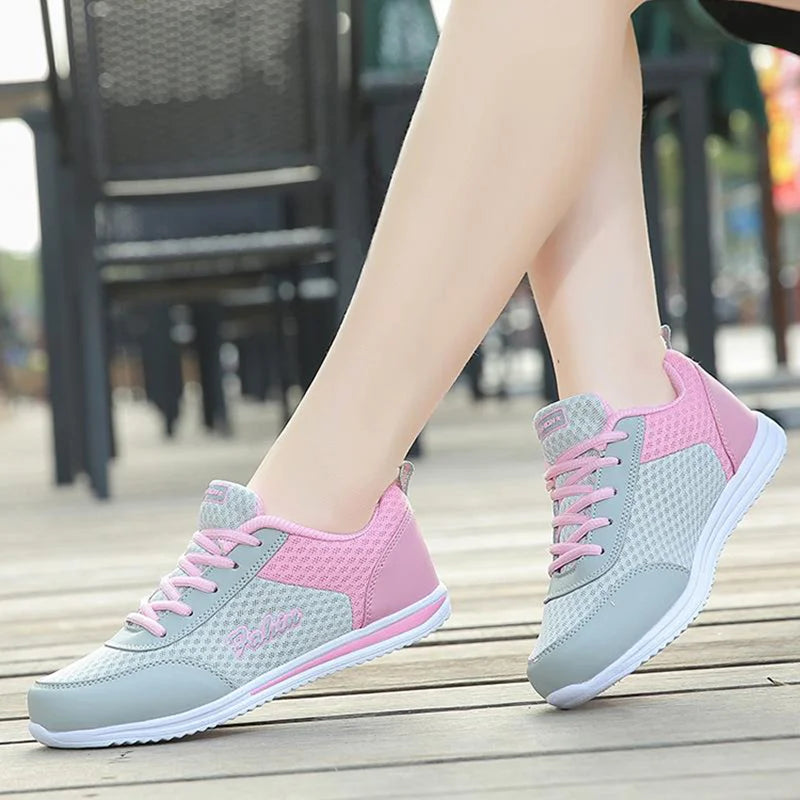 Women Sneakers Fashion Lace Up Shoes Woman Sneakers Flat Shoes For Women Soft Solid Color Tenis Feminino Female Footwear