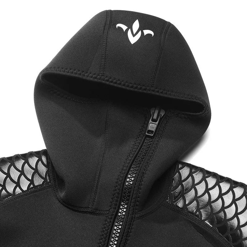 3mmDiving Suit Men's Women's Hoodie One-Piece Diving Suit Thickened Cold Protection Warm Surfing Diving Snorkeling Winter Swimmi