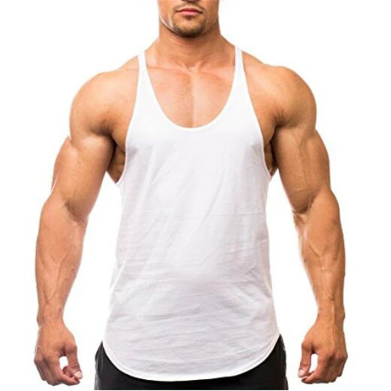 Workout Tanktop Muscle Guys Gym Clothing Bodybuilding Stringer Tank Top Men Cotton Vest Y Back Sleeveless Shirt Sports Singlets