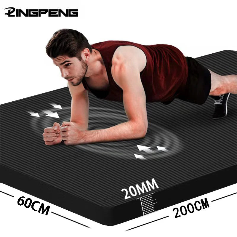 Longer Thicken Non-Slip Men's Fitness Mat High Density Exercise Yoga Mats For Gym Home Fitness Exercise Gymnastics