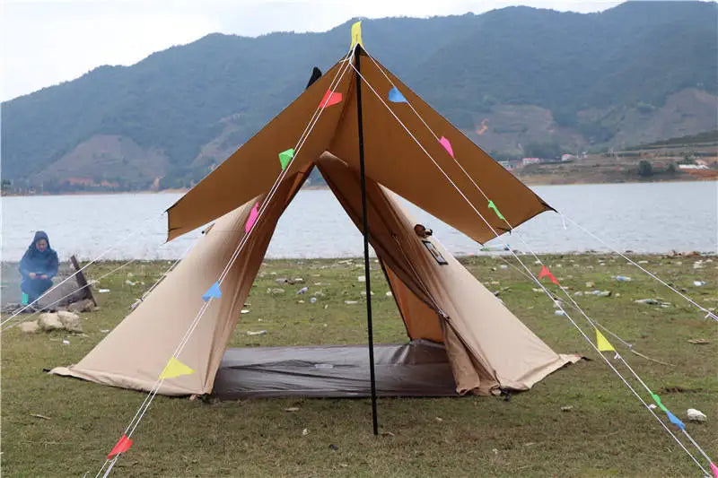 5-8 Person High Quality Outdoor Tent Cotton Canvas Luxury Camping Pyramid Tent