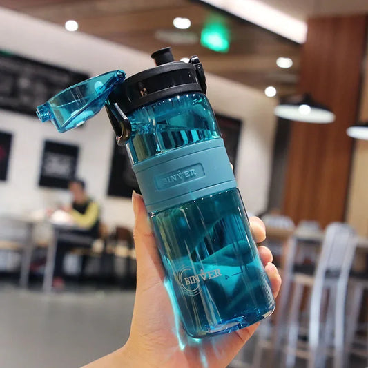 New Sports Plastic Cup Outdoor Portable Anti drop and Tropical Scale Filter Space Cup Student Jump Cup Water Bottle