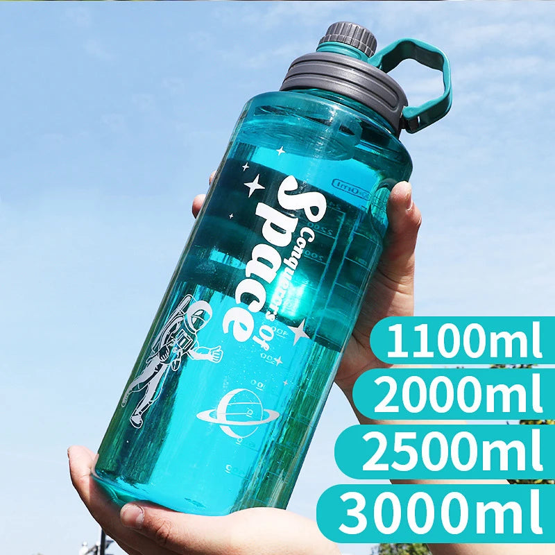 Liter Water Bottle Drinking Sports Bottles With Time Marker Plastic Water Jug Drinkware Outdoor Cup Fitness Water Bottle