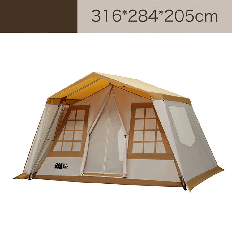 Outdoor Double Layer Thickened Room Tent Rainproof Villa Large Luxury Camping Tent