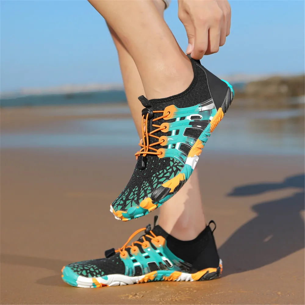 Men Women Water shoes Upstream Wading Swimming Barefoot Five Fingers Aqua Shoes Colorful Beach Seaside Light Unisex Sneakers New