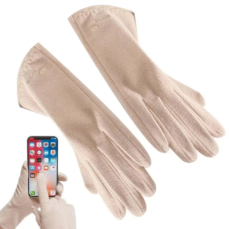 Winter Warm Gloves Women's Classic Stretch Touchscreen Cold Weather Gloves Slim Vintage Windproof Gloves Thermal Mittens