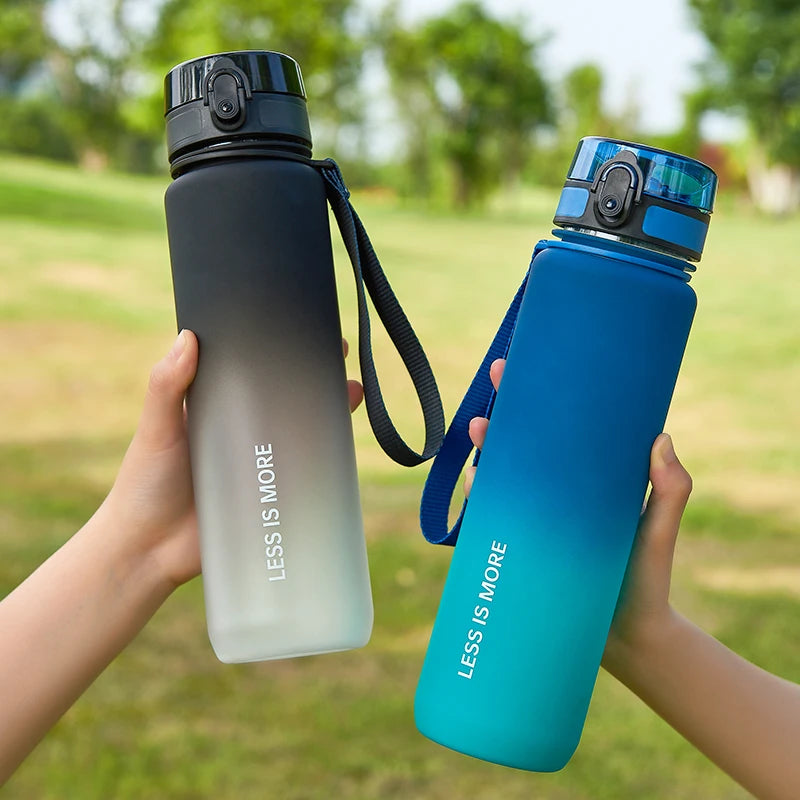 Large Capacity Sports Water Bottle Leak proof Gradient Color Plastic Cup Drinking Outdoor Travel Portable Gym Fitness Jugs