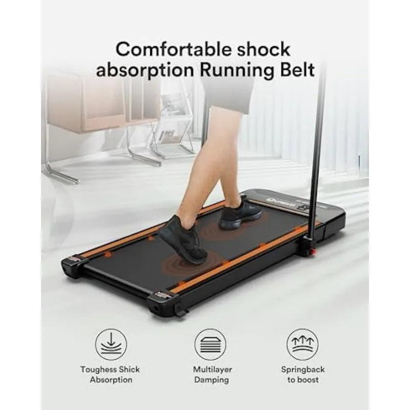 UREVO 2 in 1 Under Desk Treadmill, 2.5HP Folding Electric Treadmill Walking Jogging Machine for Home Office with Remote Control