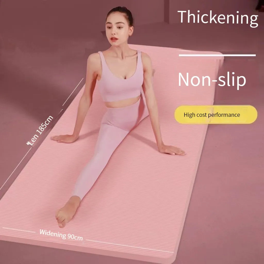 15mm Yoga Mat Thickened Beginner Widened Lengthened Men's and Women's Dance Floor Mat Weight Loss Non-Slip Fitness Home Mat Home