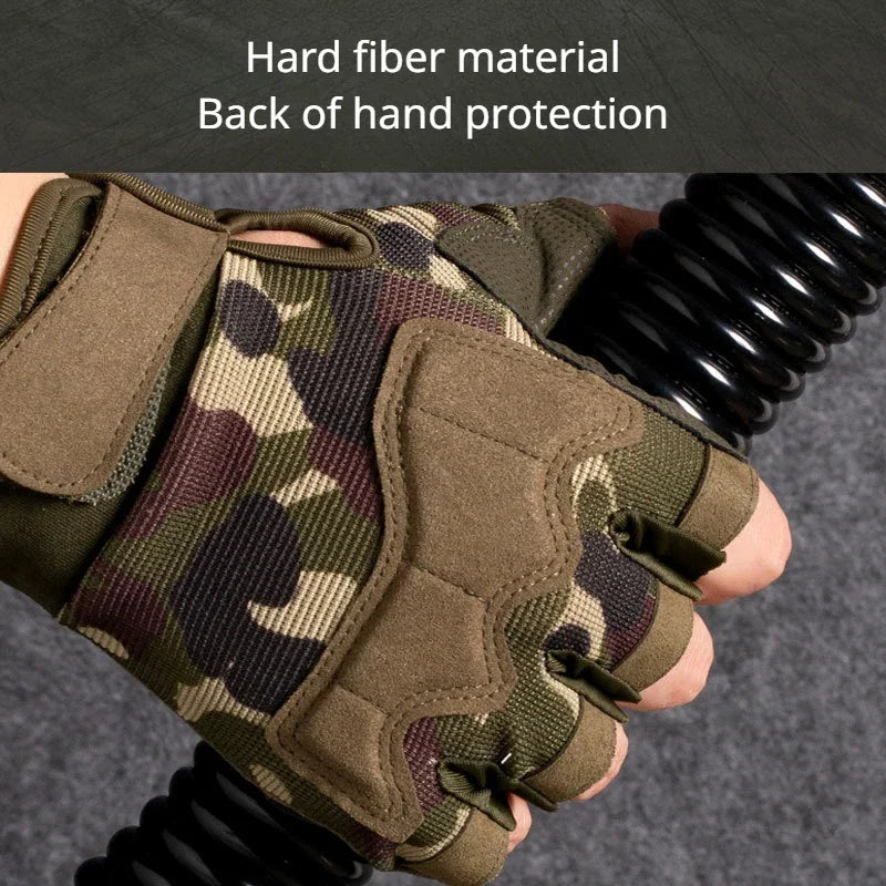 Outdoor Tactical Gloves Sport Gloves Half Finger Military Men Women Combat Shooting Hunting Fitness Fingerless Gloves