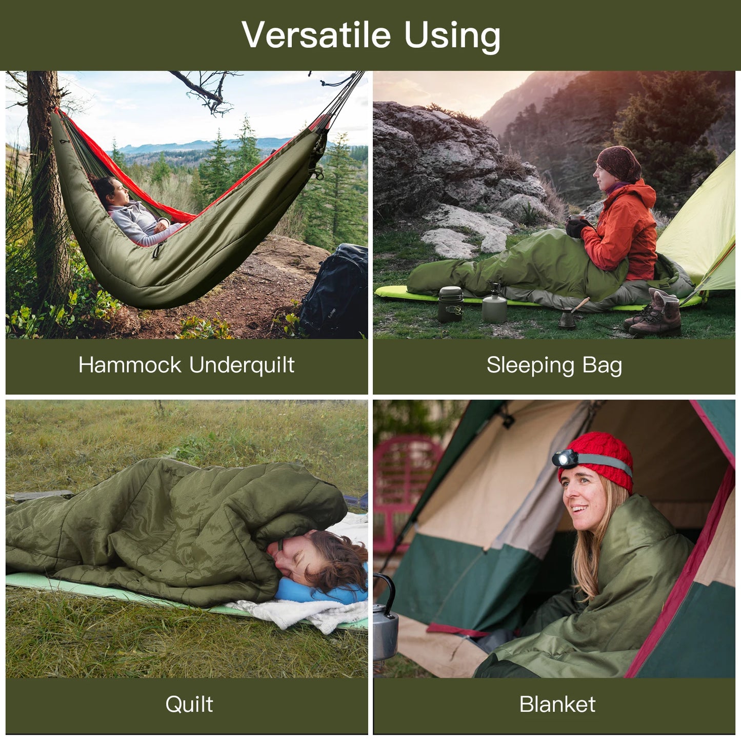 NIght Cat Camping Warm Hammock Underquilt Light Portable Outdoor Parachute Hammock Swing Sleeping Hammock Camping Stuff