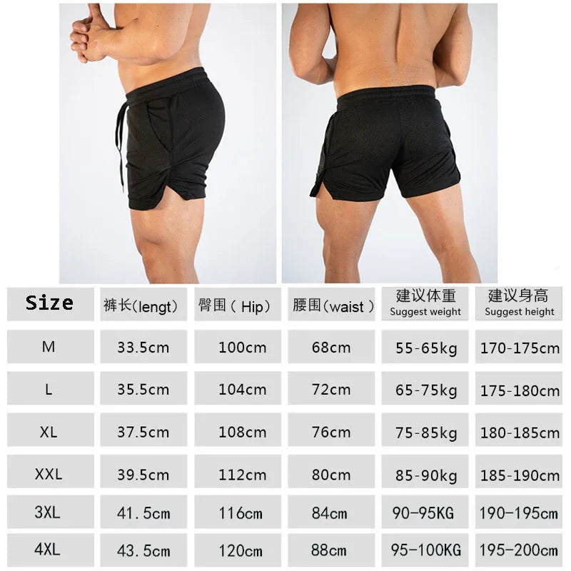 Muscle Running Sports Shorts Quick Dry Breathable Marathon Capris Fitness Beach Pants Tight Mesh Fabric hip-hop style 2023 New