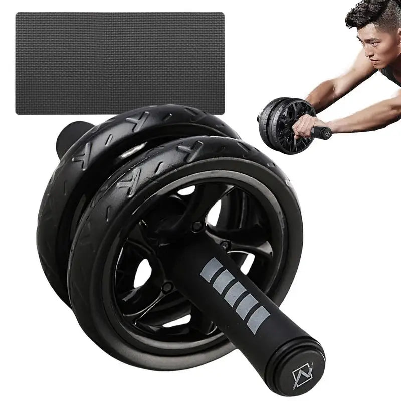 AB Roller Non-slip 15CM Tire Pattern Fitness Gym Exercise Abdominal Wheel Roller with Knee Pad