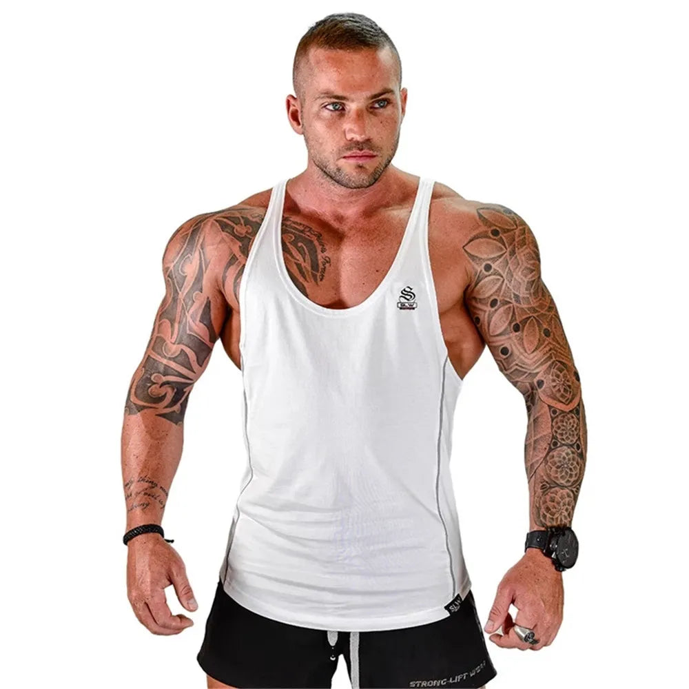 Mens Bodybuilding Tank top Gyms Fitness sleeveless shirt 2021 New Male Cotton clothing Fashion Singlet vest Undershirt Hombre