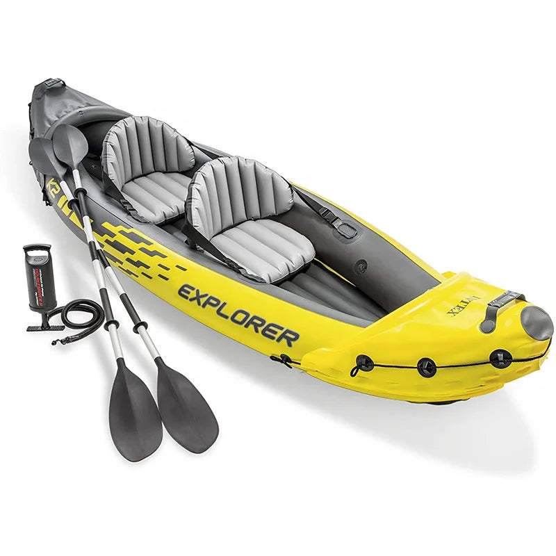 Inflatable Rubber Boat 2 Person Intex 68307 Explorer K2 Double Drifting Kayak Fishing Boat