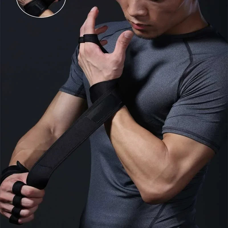 Weight Lifting Training Body Building Gloves Men Women Black Gym Hand Palm Wrist Protector Gloves Outdoor Sports Cycling Gloves