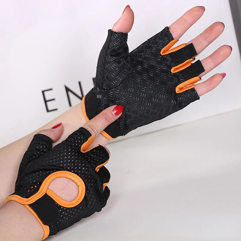 Cycling Fingerless Gloves Professional Gym Fitness Breathable Anti-Slip Women Men Half Finger Summer Fishing Female Bicycle Bike