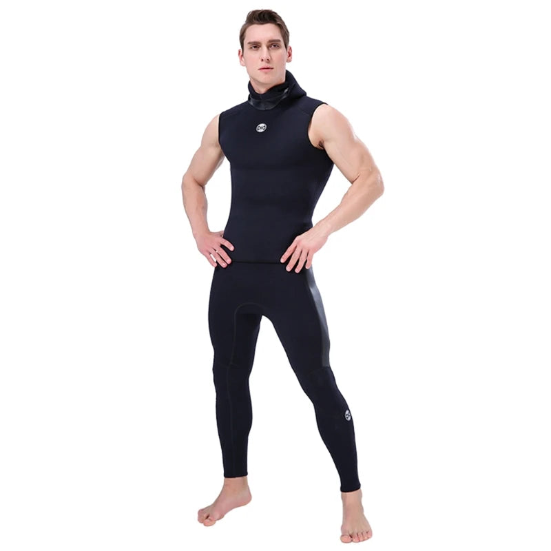 Hooded Scuba Diving Vest 3mm Neoprene Men Wet Suit Snorkeling Vest with Cap for Swimming