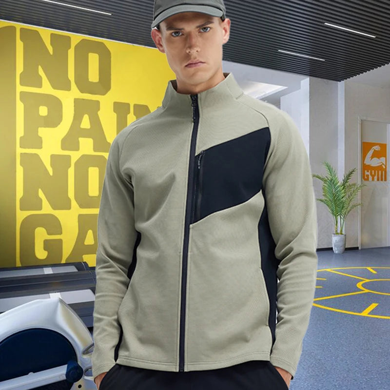 Gym Sport Hoodies for Men Fitness Top Brand Jacket Gym Running Jogging Sportswear Outdoor Windproof Tight Coat Zipper Pocket 29