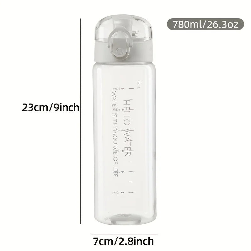 1PC 780ml Transparent Water Bottle Portable Sports Travel Clear Leakproof Drinking Kid Tea Cup For Gym Fitness Outdoor School