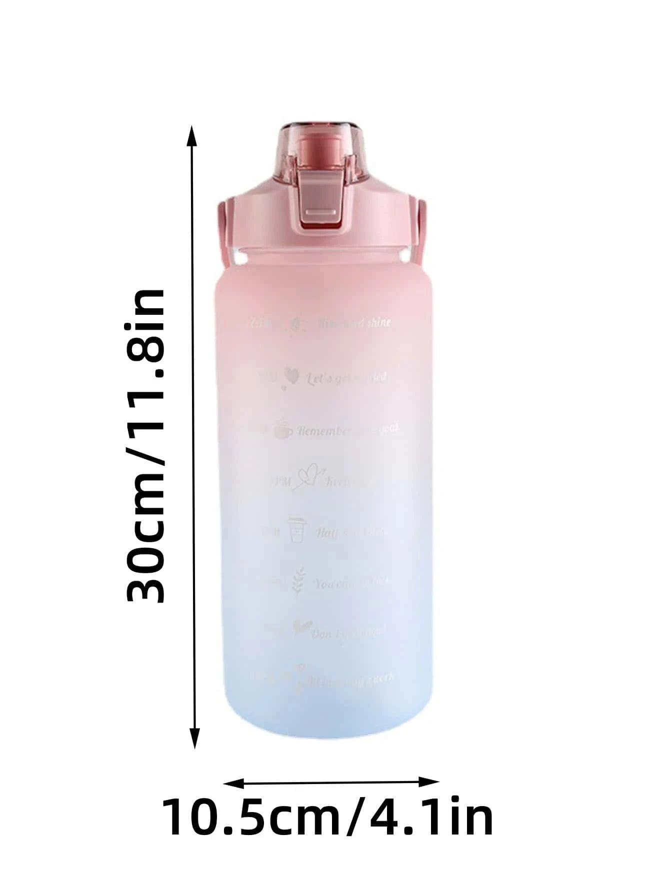 2000ml Gradient Color Water Bottle,Large Capacity Sports Water Bottle,Outdoor Fitness Inspirational Water Bottle With Time Scale