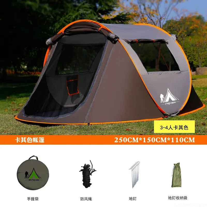 Outdoor Pop up Tent Full-Automatic Instant Unfold Rain-Proof Tent Family Ultralight Portable Dampproof Camping Tents for Tourism