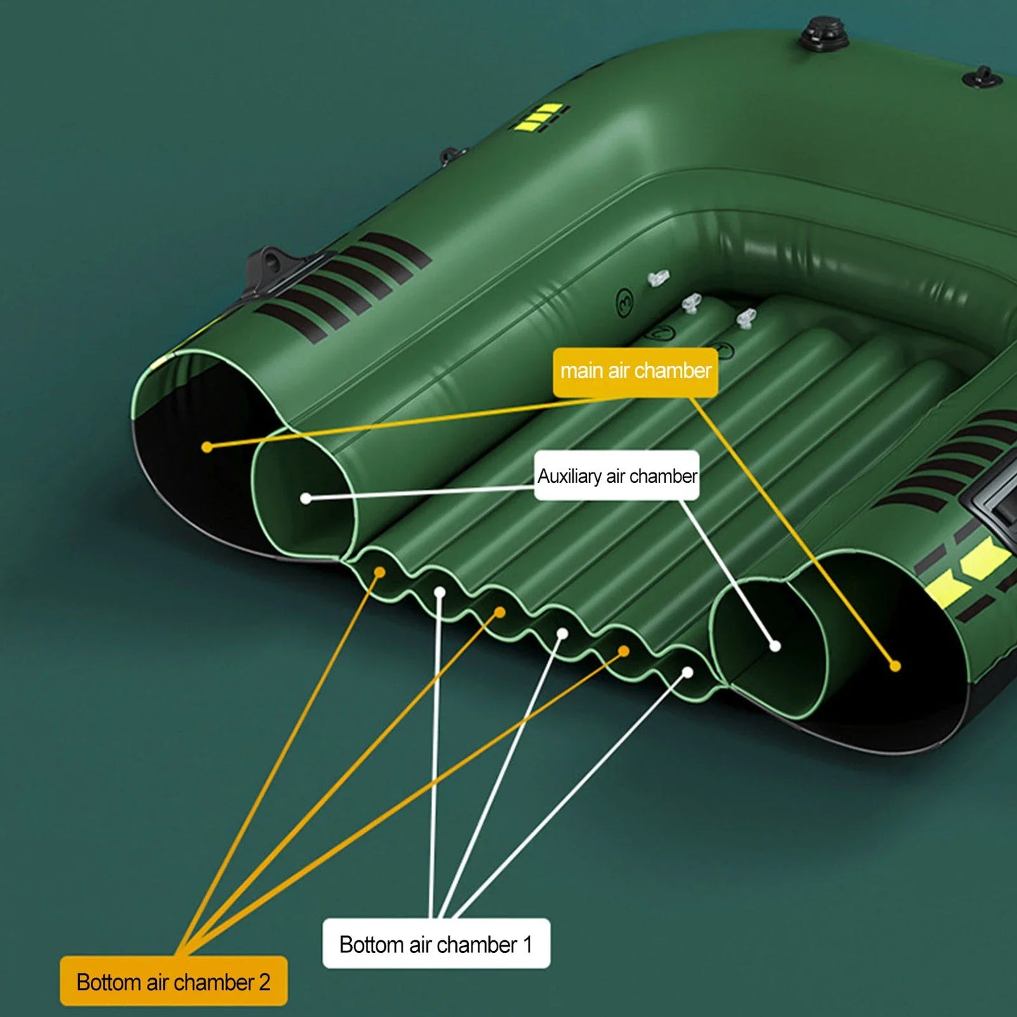 Inflatable Boat 1/2 People PVC Canoe Kayak Rubber Dinghy Thicken Foldable Drifting Fishing Boat Raft With Air Pump And Paddles