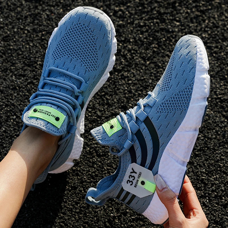 Men's Running Shoes with Breathable Mesh and Shock-absorbing Sole Are Suitable for Outdoor Sports of Jogging Girls in The Gym