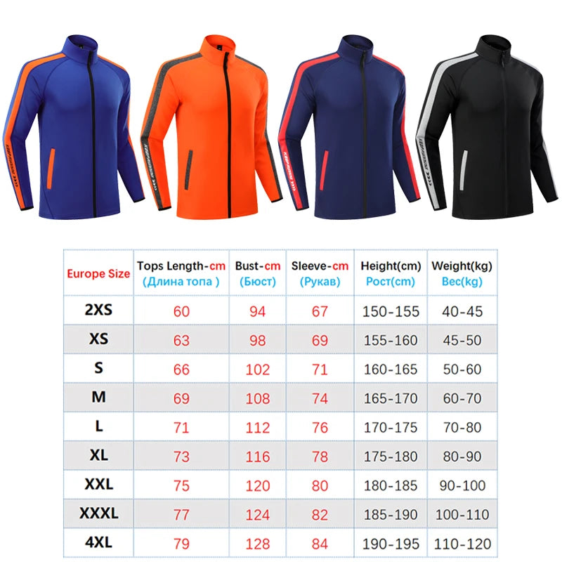 Men Fitness Jackets Prints Keep Running Long Sleeve Zipper Gym Joggings Sportswear Outdoor Sport Coat Bodybuilding Sweatshirt