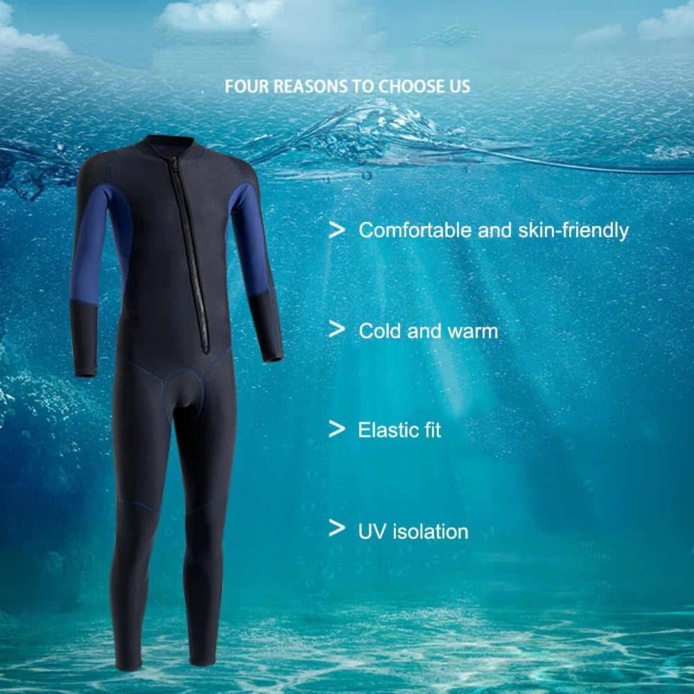 3mm Neoprene Wetsuit Unisex Long Sleeve Fission Hooded Neoprene Submersible For Men Keep Warm Scuba Diving Suit Swimwear