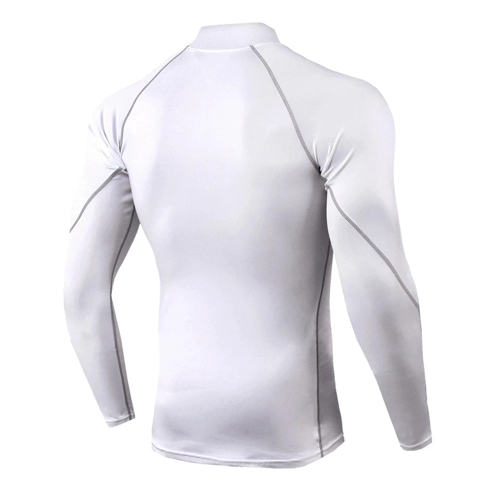 Men Bodybuilding Sport T-shirt Quick Dry Running Shirt Long Sleeve Compression Top Gym T Shirt Men Fitness Tight Rashgard