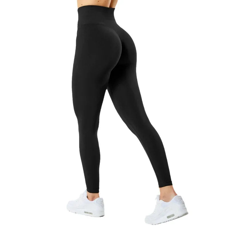 Yoga Pants New Seamless Yoga Suit Women High Waist and Hip Lift Clothing Moisture Wicking Sports High Elastic Brown Pants