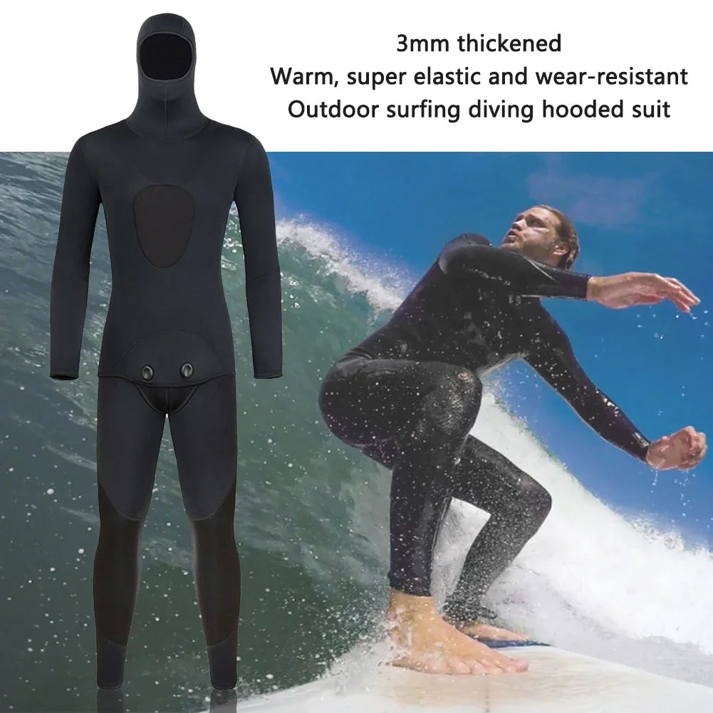 Full-body Men 3mm Neoprene Wetsuit Surfing Swimming Diving Suit for Cold Water Scuba Snorkeling Spearfishing Clothes