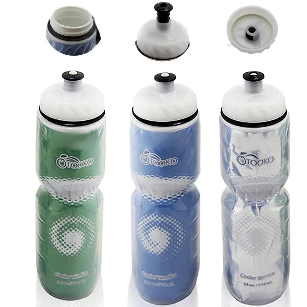 750ML Mountain Cycling Sports Kettle Travel Gym Climbing Water Cup Plastic Kettle Dual Layer Thermal Keeping Water Bottle