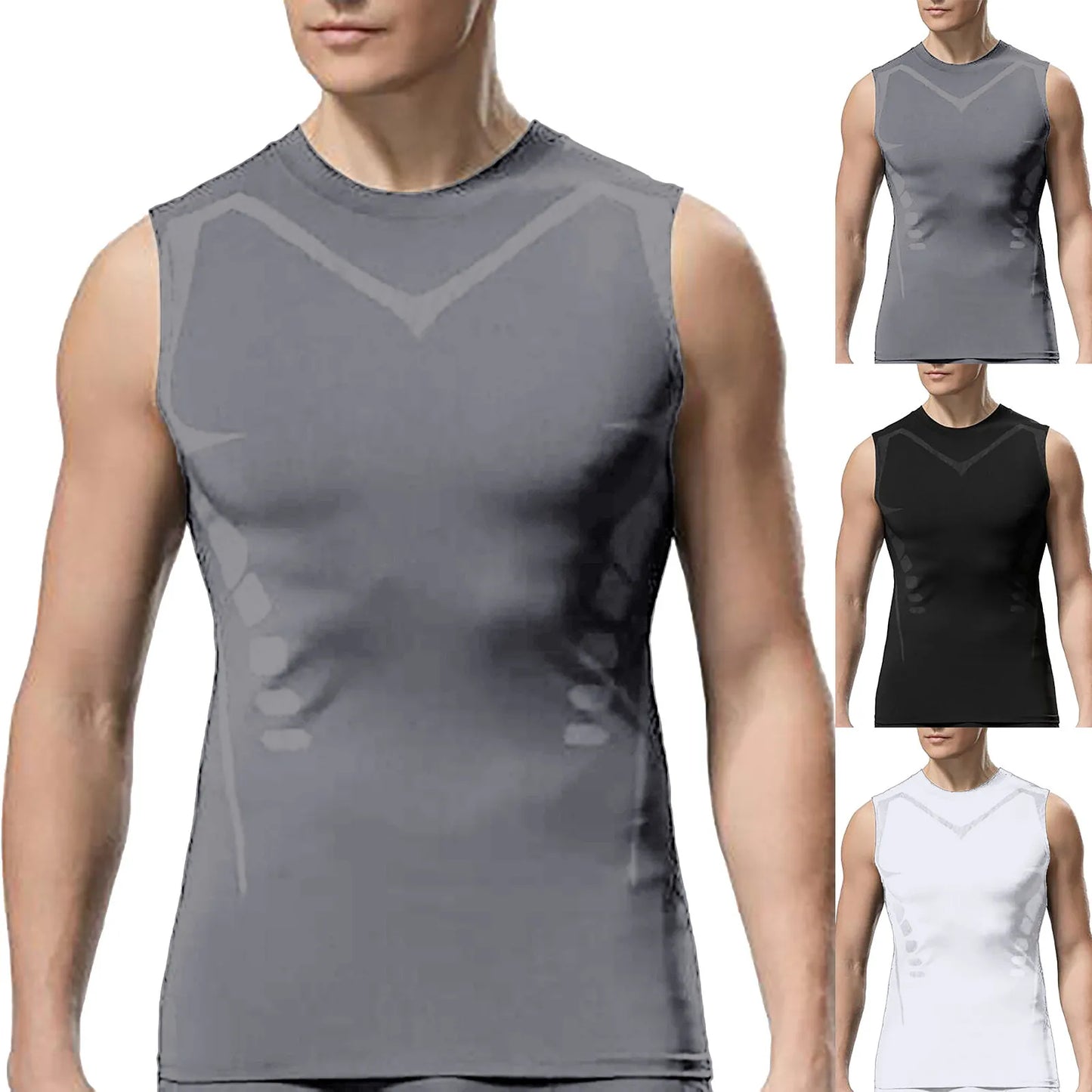 Men Sleeveless Vest Suitable For Exercise Running Muscle Vest Slim Crewneck Vest Loose Workout Shirts Korean Fashion Clothing