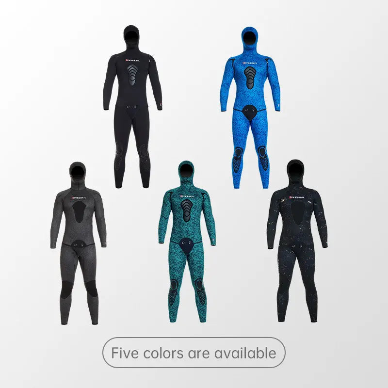 Men 3mm/5mm Spearfishing Wetsuit Premium Camouflage Neoprene Wetsuit Two-Piece Scuba Diving Suit Hoodie Snorkeling Suits