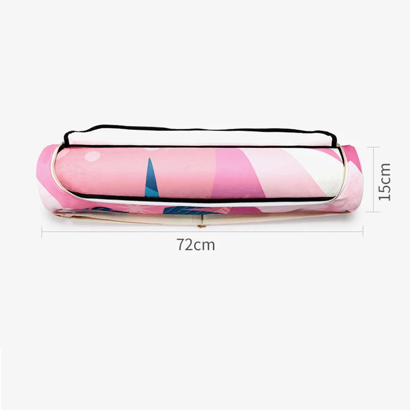 Printed Yoga Mat Bag Women's Fashion Sports Mat Bag Pilates Mat Backpack Fitness Dance Gym Mat Cover Sports Backpack