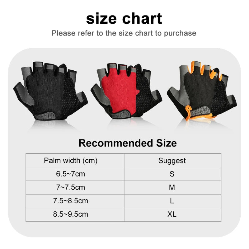 Anti Slip Shock Breathable Half Finger Gloves Breathable Cycling Gloves Fitness Gym Bodybuilding Crossfit Exercise Sports Gloves