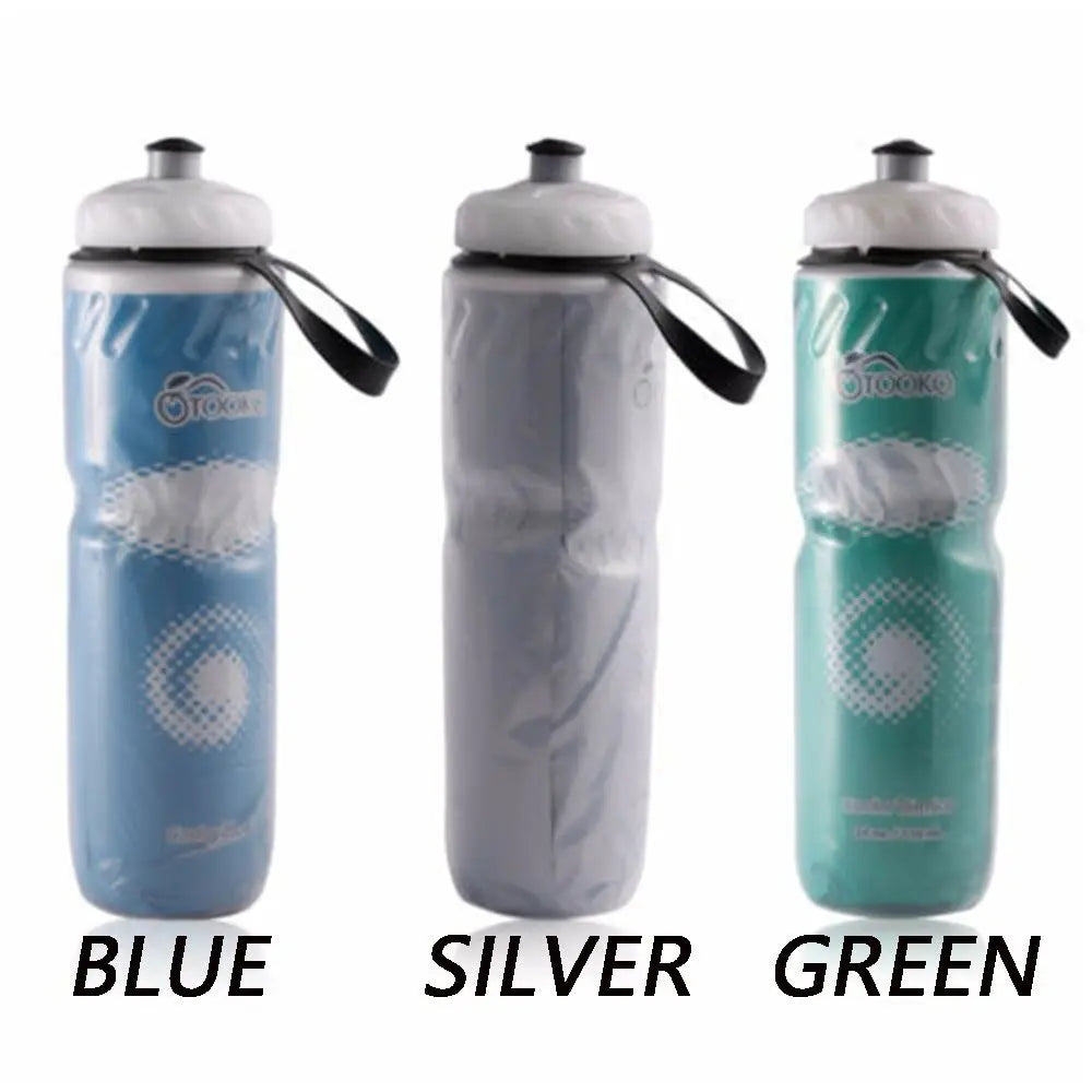 750ML Mountain Cycling Sports Kettle Travel Gym Climbing Water Cup Plastic Kettle Dual Layer Thermal Keeping Water Bottle