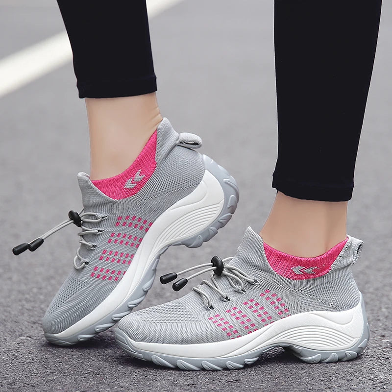 Autumn And Winter Lady Large Size High Elastic Socks Shoes Women Outdoor Fashion Running Sneakers