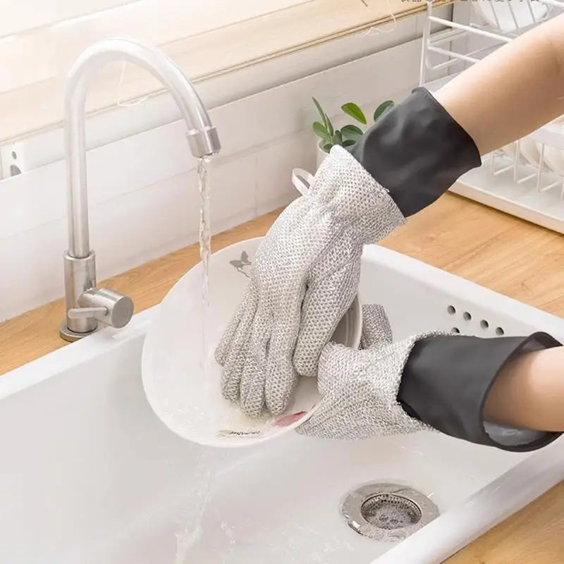 Dish Washing Gloves Anti-Scalding Waterproof Anti-Slip Cleaning Gloves Padded Dish Gloves for Dishwashing Car Washing dropship