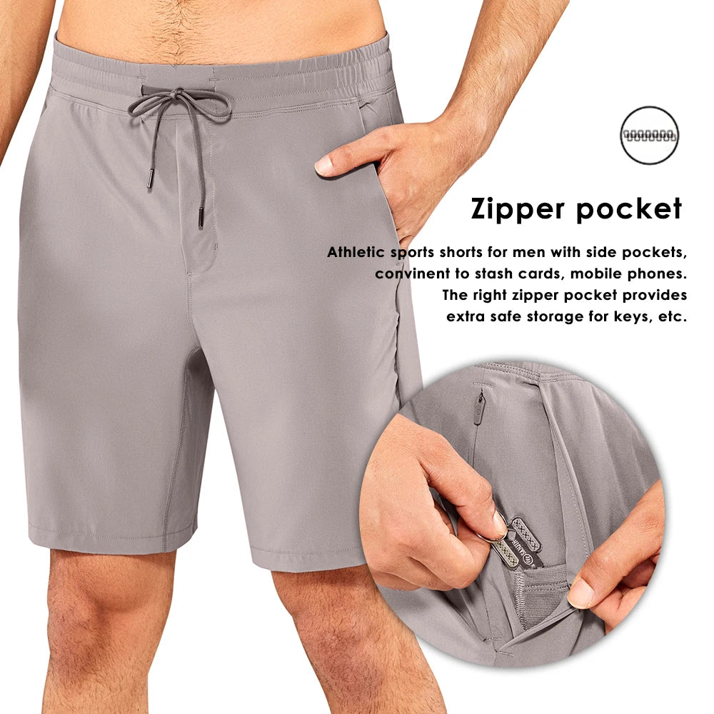 CRZ YOGA Men's Workout Shorts - 9'' Quick Dry Running Sports Athletic Shorts with Pockets