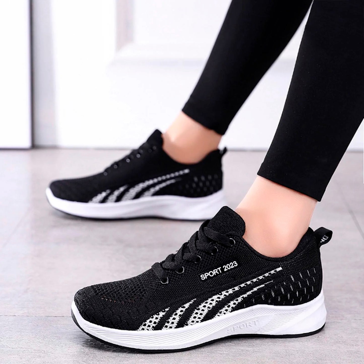 Tennis Shoes For Women 2023 Running Lace Up Round Toe Sports Shoes Woman Platform Sneakers Ladies Shoes On Offer Zapatillas