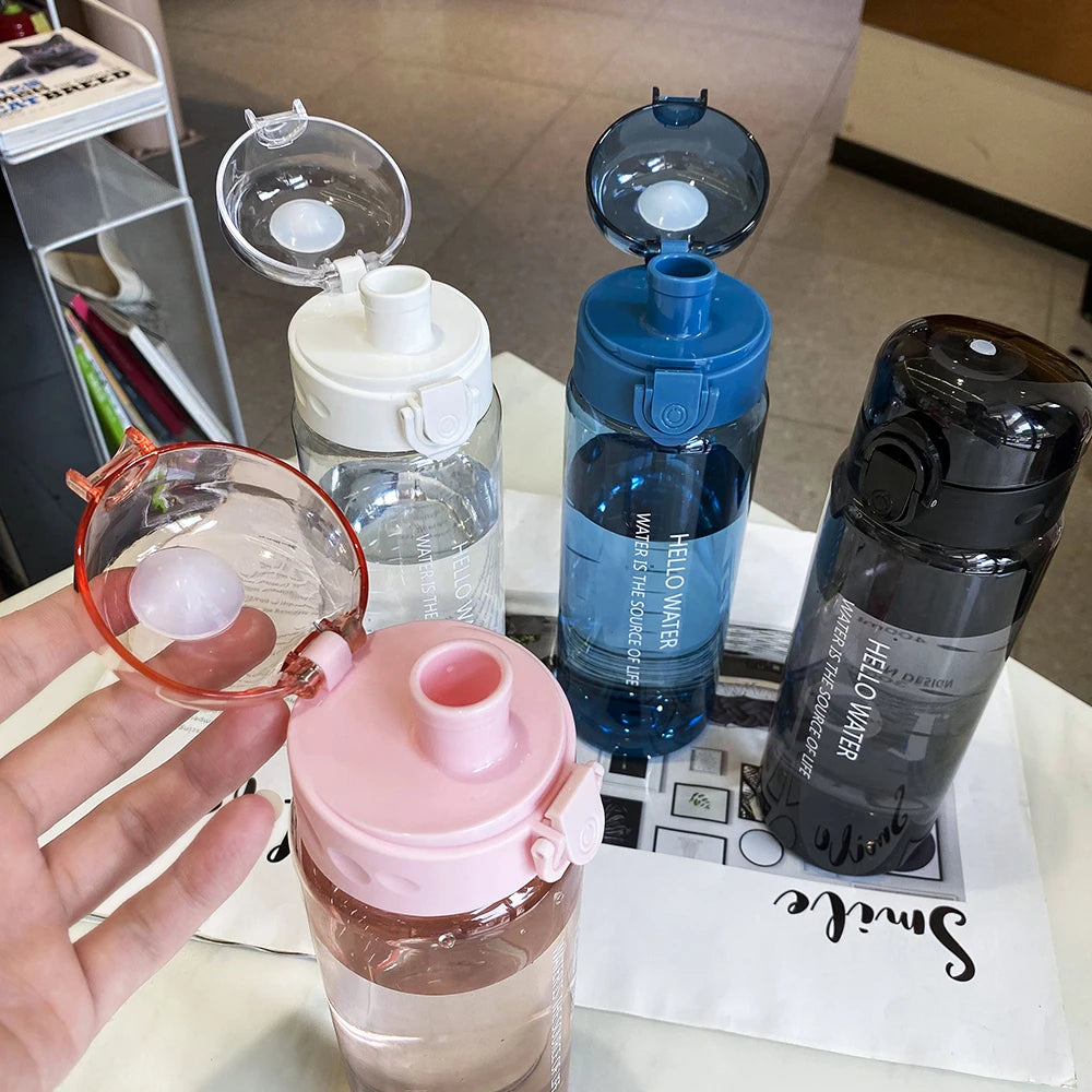 1PC Portable Sports Transparent Water Bottle 780ML Portable Gym Travel Clear Leakproof Drinking Bottle Clear Leakproof