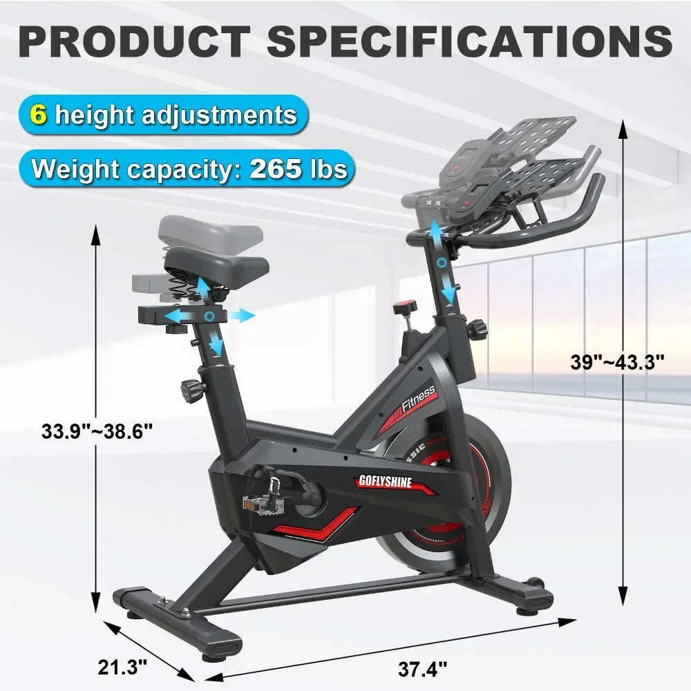 GOFLYSHINE Exercise Bikes Stationary,Exercise Bike for Home Indoor Cycling Bike for Home Cardio Gym,Workout Bike with Ipad Mount