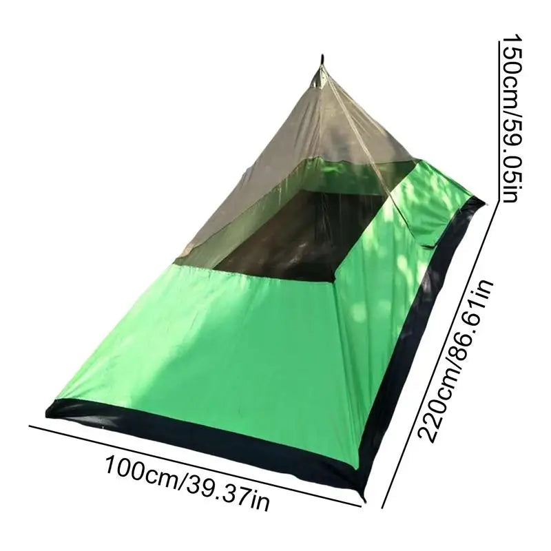 1/2 Person Waterproof Camping Tent Ultralight Triangle Tent Outdoor Travel Hiking Rodless Tent Windproof Anti-UV Sunshade Canopy