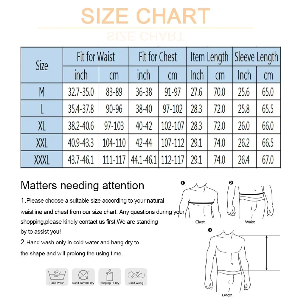 Jacket Men Sauna Sweat Body Shaper Hot Thermal Sportwear Slimming Long Sleeves Fitness Workout Fat Burning