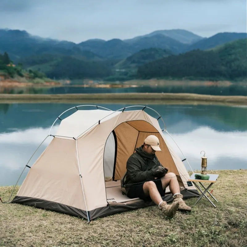 Folding Tent Camping Awning Travel Outdoor 2 Persons TC Cotton Military Bed Tent Accessories Gazebo Glamping Lightweight Tools