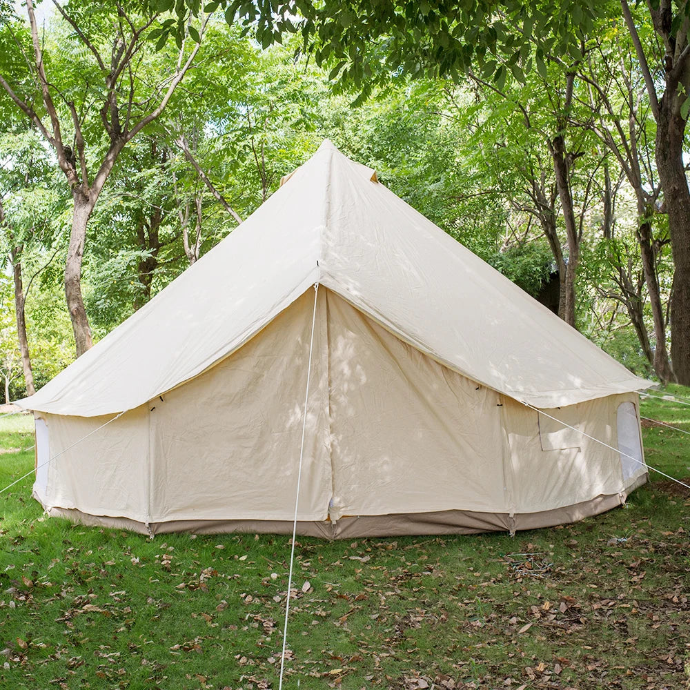 4 meter Bell Tent 900D oxford Outdoor Safari Glamping Yurt 5-8 Person Camping Waterproof 4 Season stove jacket cable hole